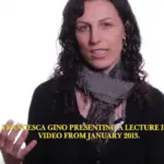 Francesca Gino presenting a lecture in a video from January 2013.